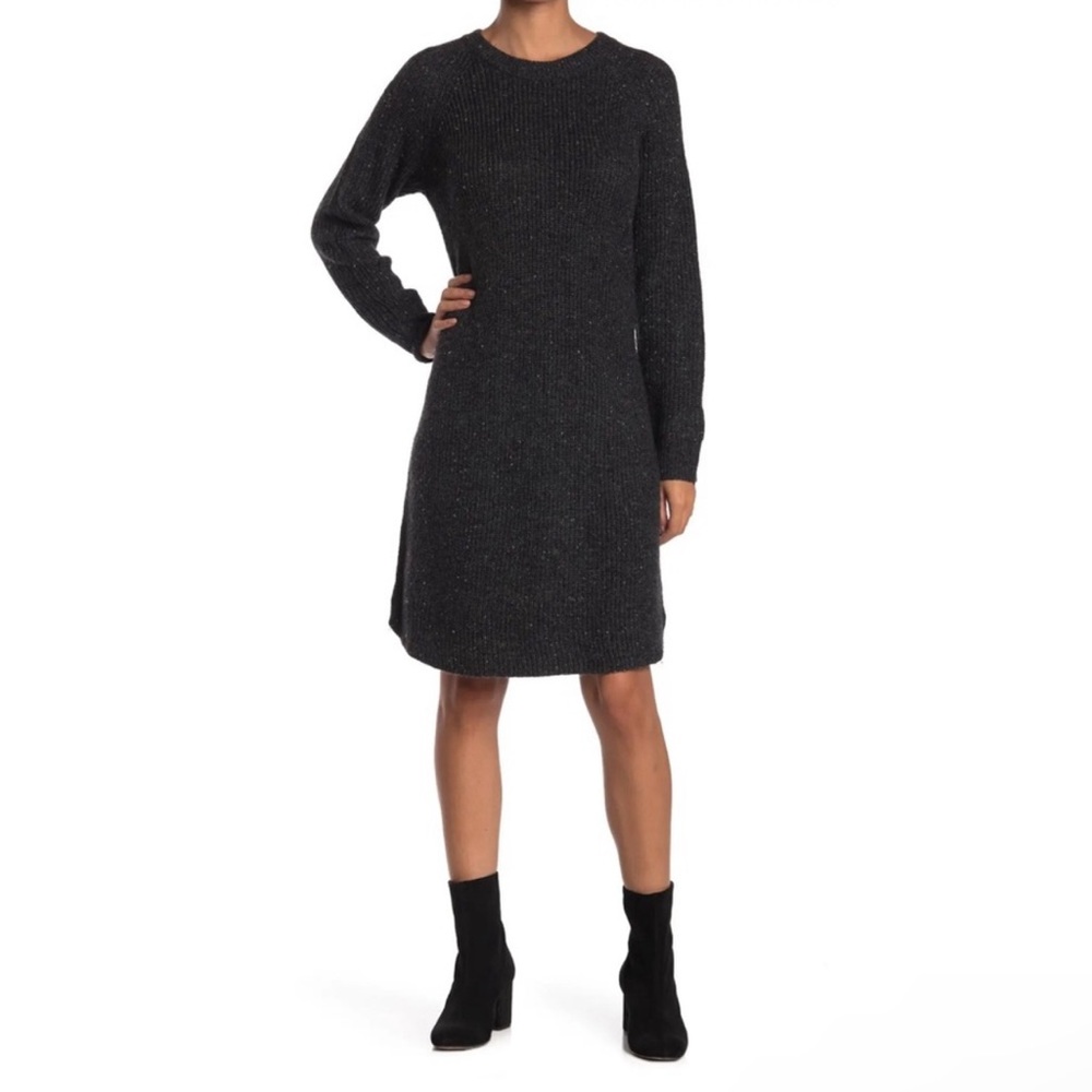 NEW Small MADEWELL GRAY LONG SLEEVE SWEATER DRESS Donegal Thunder NWT 35% Wool